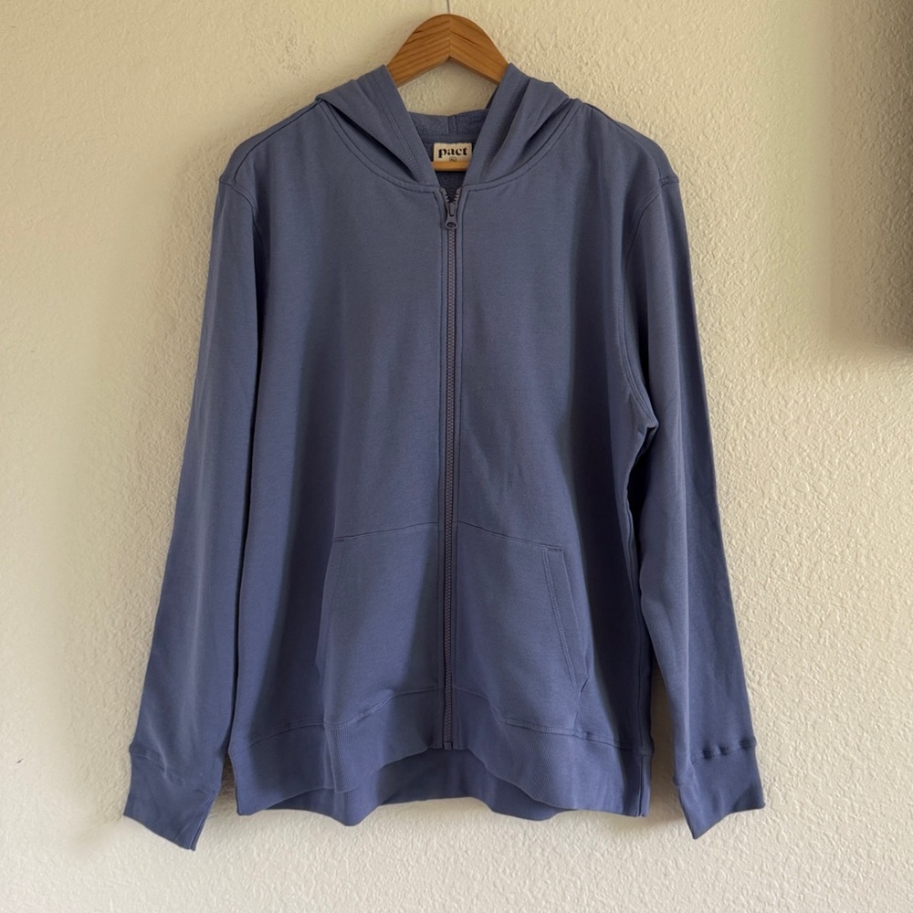 Pact Cloud Brushed Fleece Zip Hoodie Blue Ice size XL - Picture 3 of 6